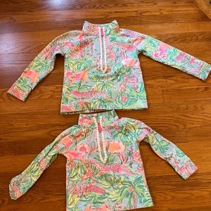 Girls half zip pullovers style 29165.  Size XS (2-3) and size M (6-7)